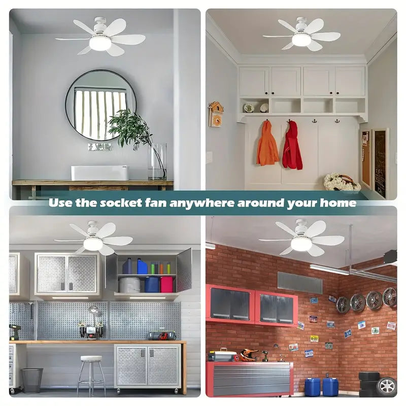 Socket Fan Light Screw Ceiling Fans With Lights And Remote