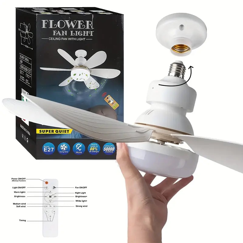 Socket Fan Light Screw Ceiling Fans With Lights And Remote