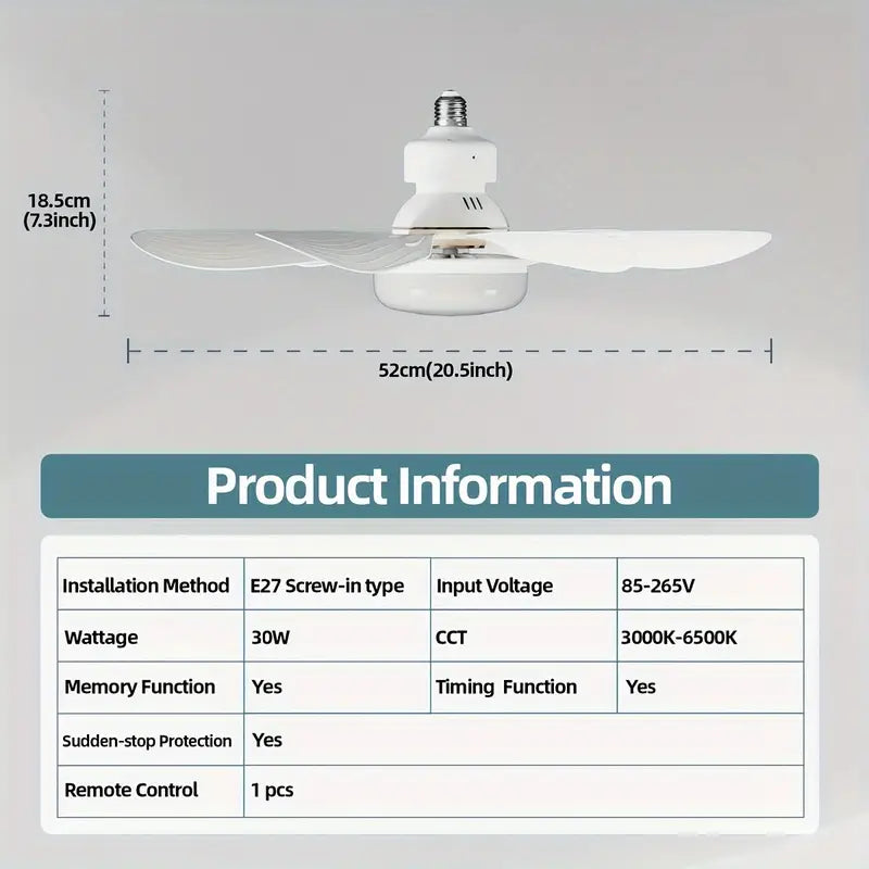 Socket Fan Light Screw Ceiling Fans With Lights And Remote