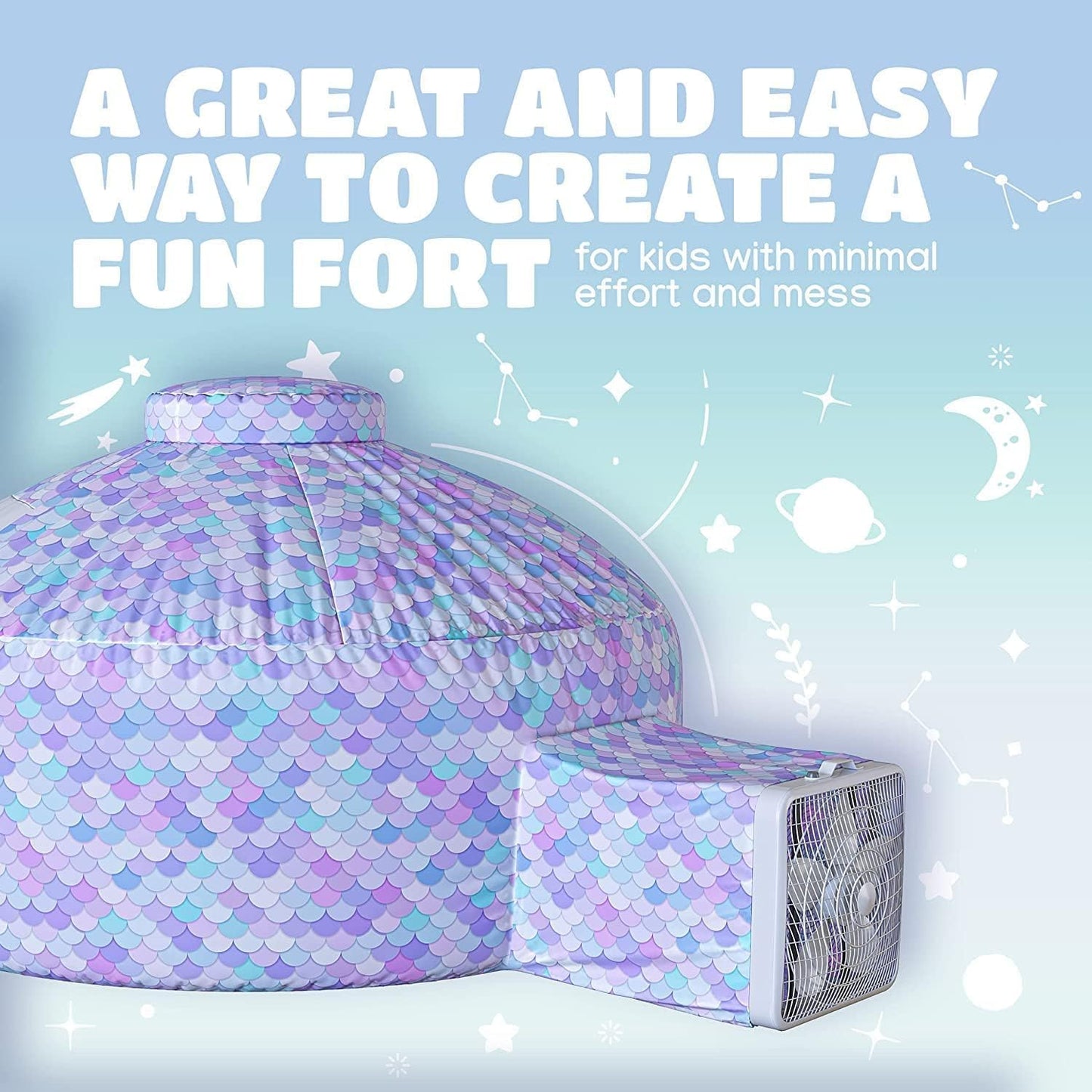 30 Seconds Setup Fort Building Children Kid Play Tent(not include fan)