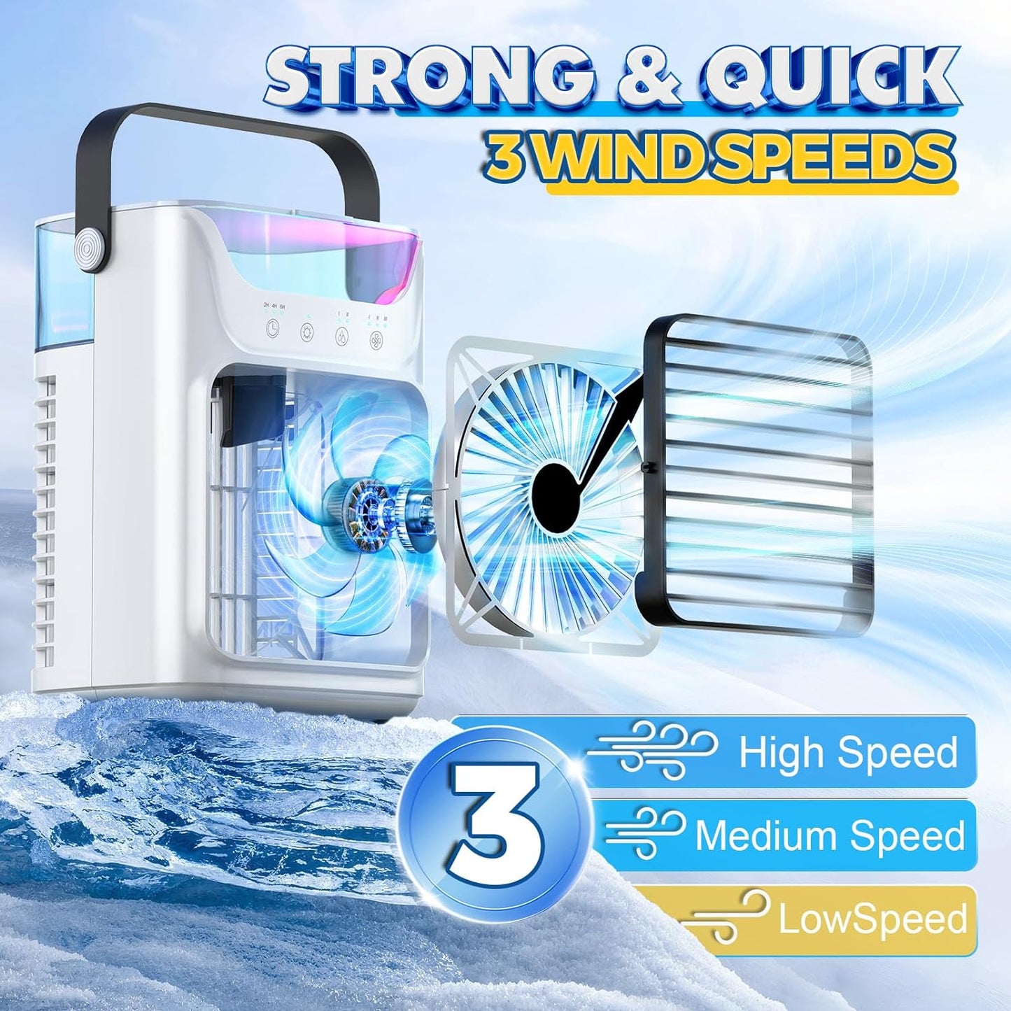 3 Speed Fast Cooling Evaporative Air Cooler