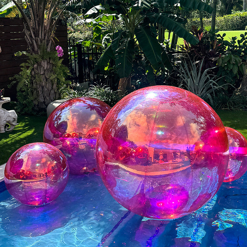 Big Clear Balls Red PVC Large Hanging Mirror Ball