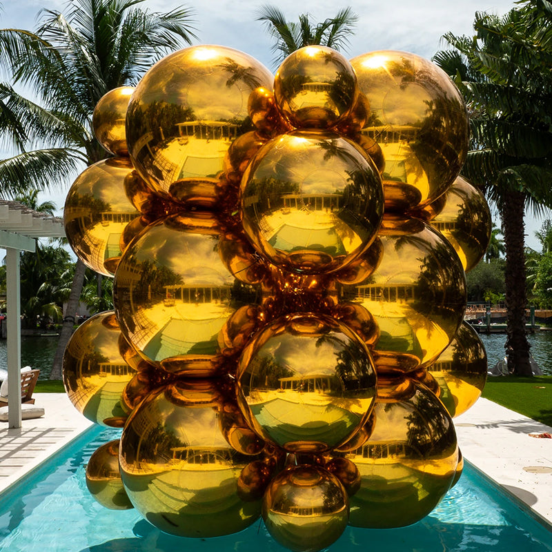 Big Clear Balls Red PVC Large Hanging Mirror Ball