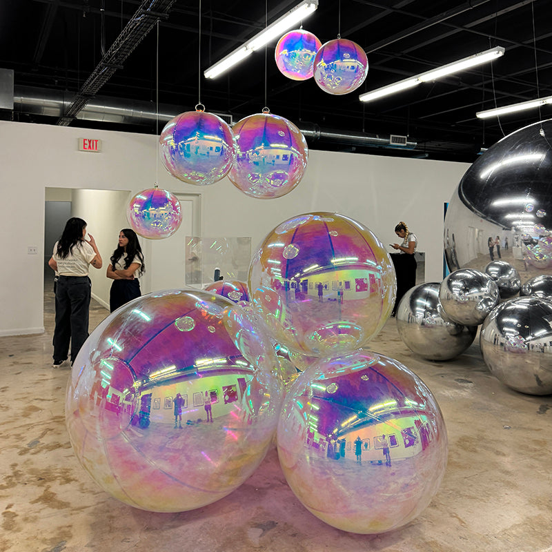 Big Clear Balls Red PVC Large Hanging Mirror Ball