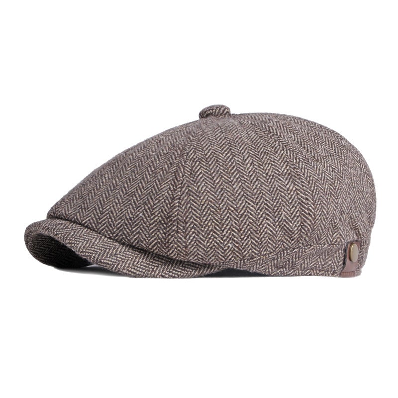 Vintage Herringbone Octagon Cap