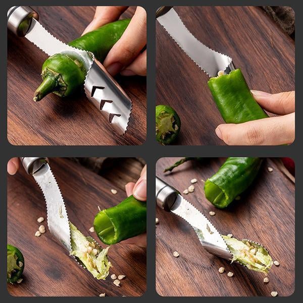 🔥Hot Sale - 50%OFF!!🔥Stainless Steel Chili Corer Peppers Seed Remover