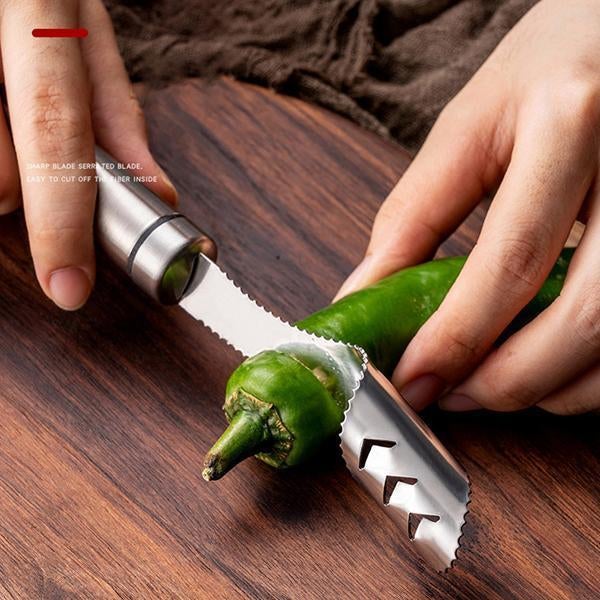 🔥Hot Sale - 50%OFF!!🔥Stainless Steel Chili Corer Peppers Seed Remover