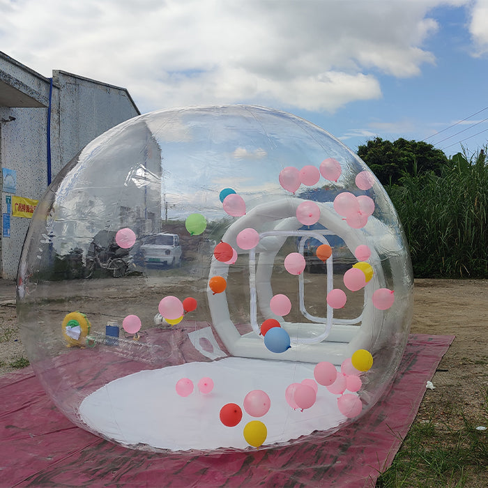 Inflatable bubble camping tent with tunnel clear inflatable lawn tent inflatable bubble tent