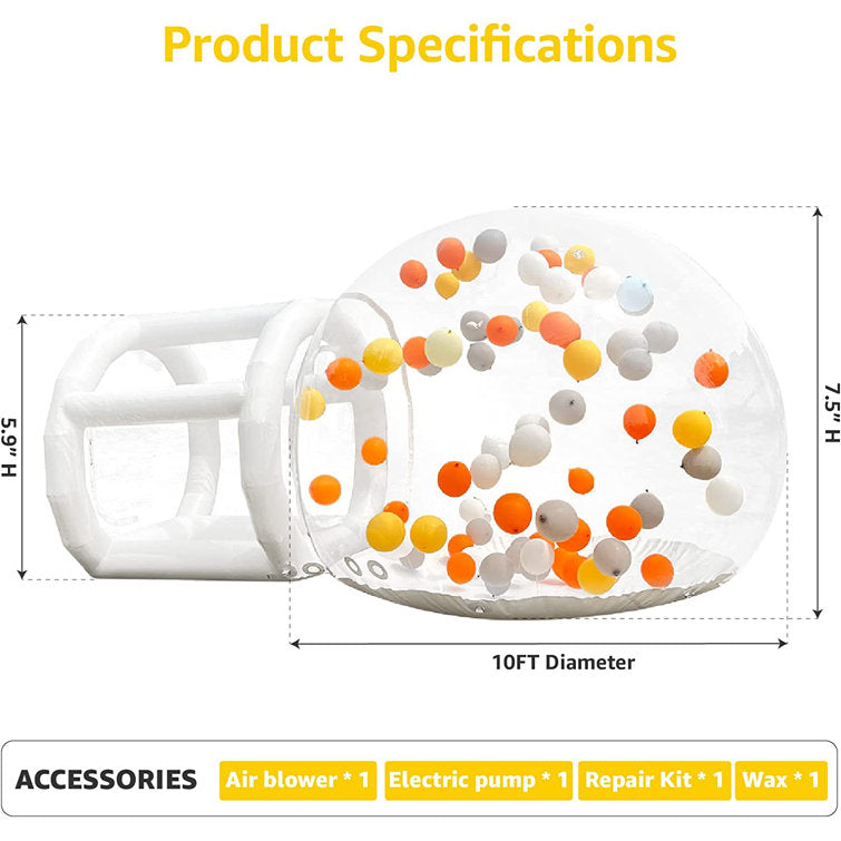 Big bubble tent single tunnel inflatable bubble house bubble dome tent