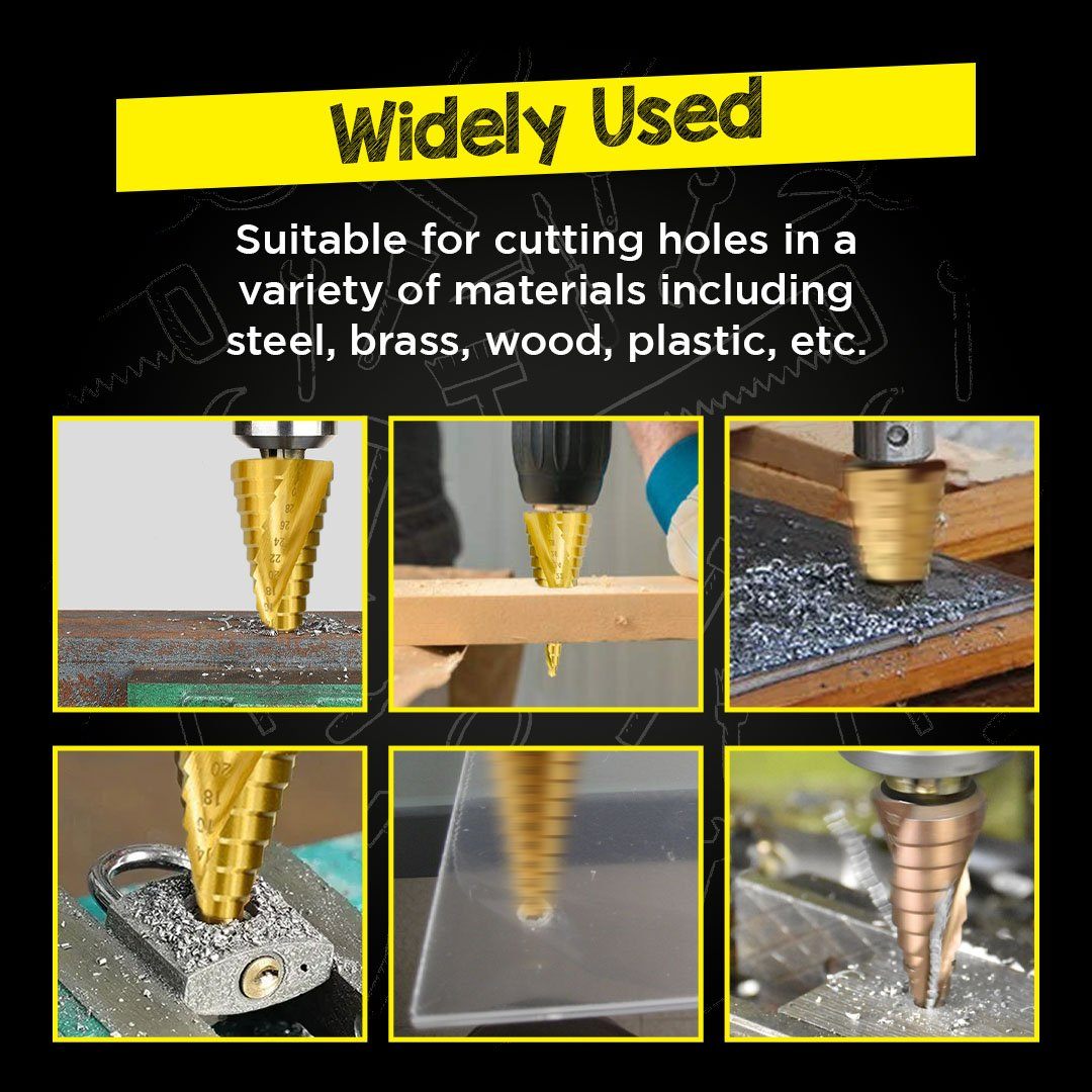 SHARPFEEL™ Titanium Coated Pagoda Shape Step Drill Bit