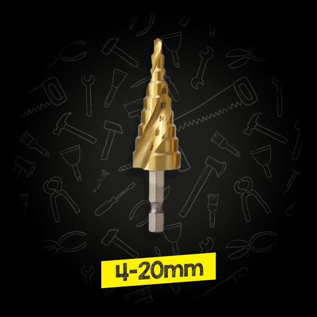 SHARPFEEL™ Titanium Coated Pagoda Shape Step Drill Bit