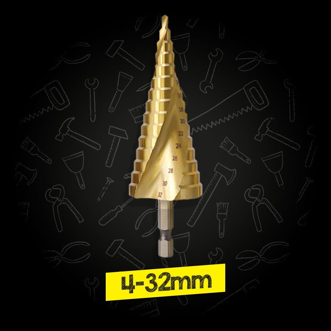 SHARPFEEL™ Titanium Coated Pagoda Shape Step Drill Bit