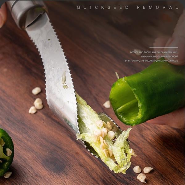 🔥Hot Sale - 50%OFF!!🔥Stainless Steel Chili Corer Peppers Seed Remover
