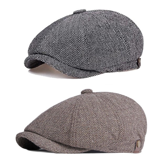 Vintage Herringbone Octagon Cap