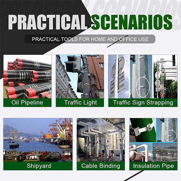 100PCS Multi-Purpose Locking Cable Metal Zip Ties
