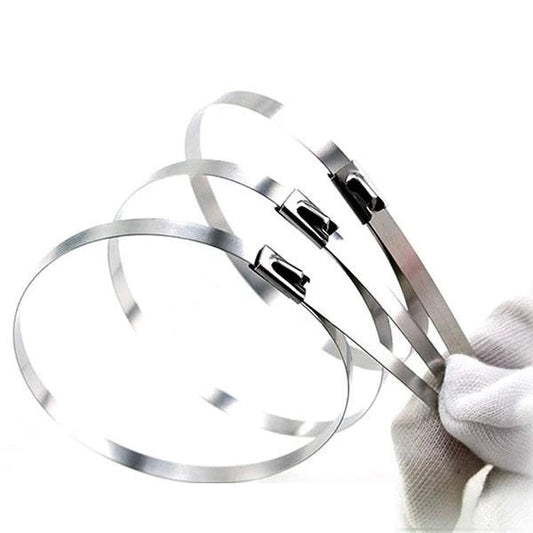 100PCS Multi-Purpose Locking Cable Metal Zip Ties