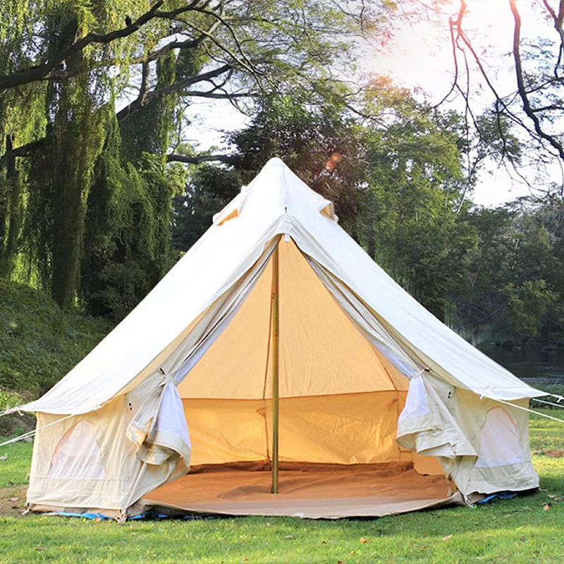 Outdoor Cotton Canvas Bell Tent for Family Travel Party and Hunting Camping Yurt Tent