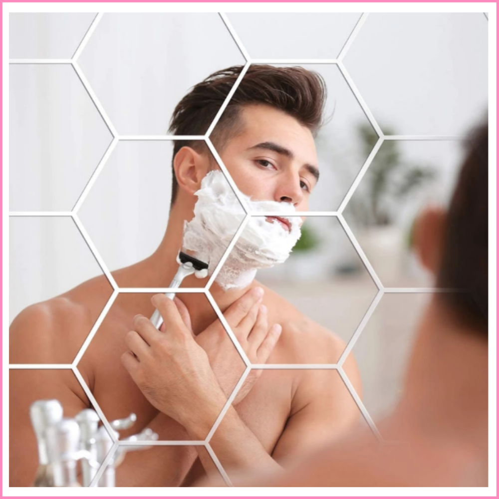 Acrylic 3D Hexagon Mirror Stickers - Silver