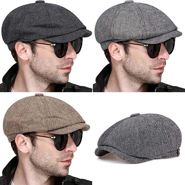 Vintage Herringbone Octagon Cap