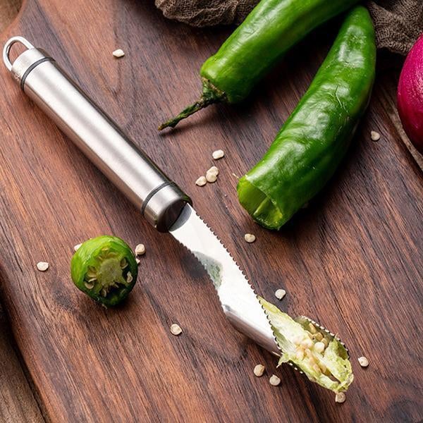 🔥Hot Sale - 50%OFF!!🔥Stainless Steel Chili Corer Peppers Seed Remover