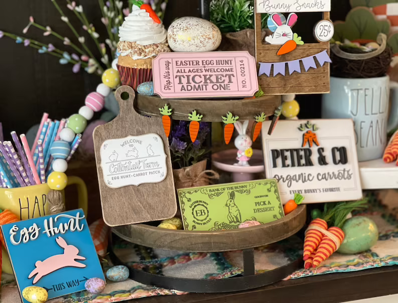 🐇Easter Bunny Tiered Tray Decor🐇, 3d mini sign