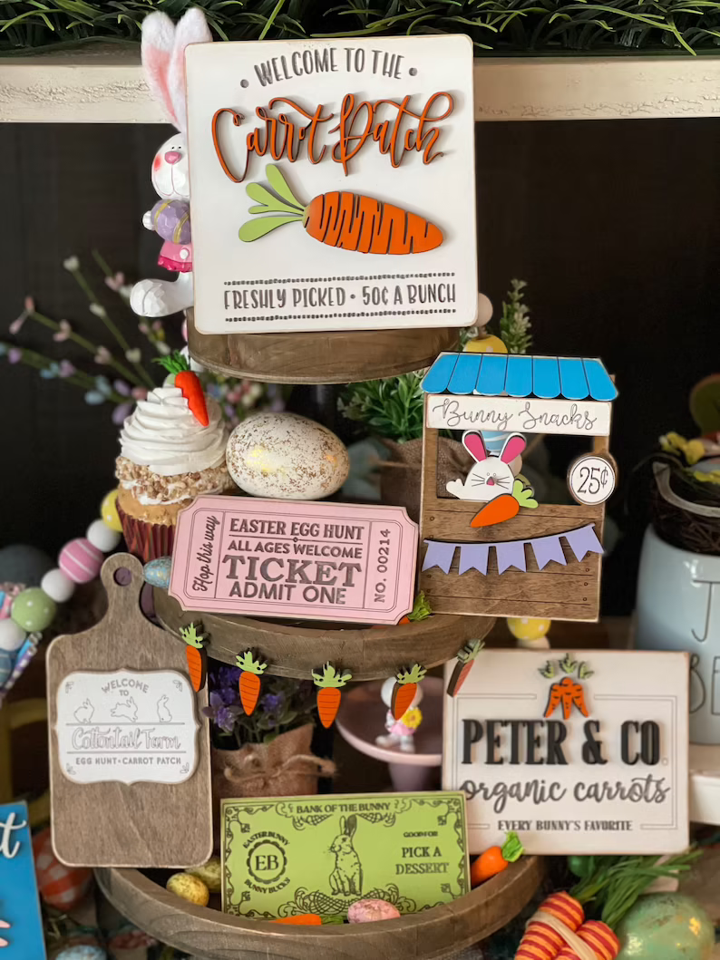 🐇Easter Bunny Tiered Tray Decor🐇, 3d mini sign
