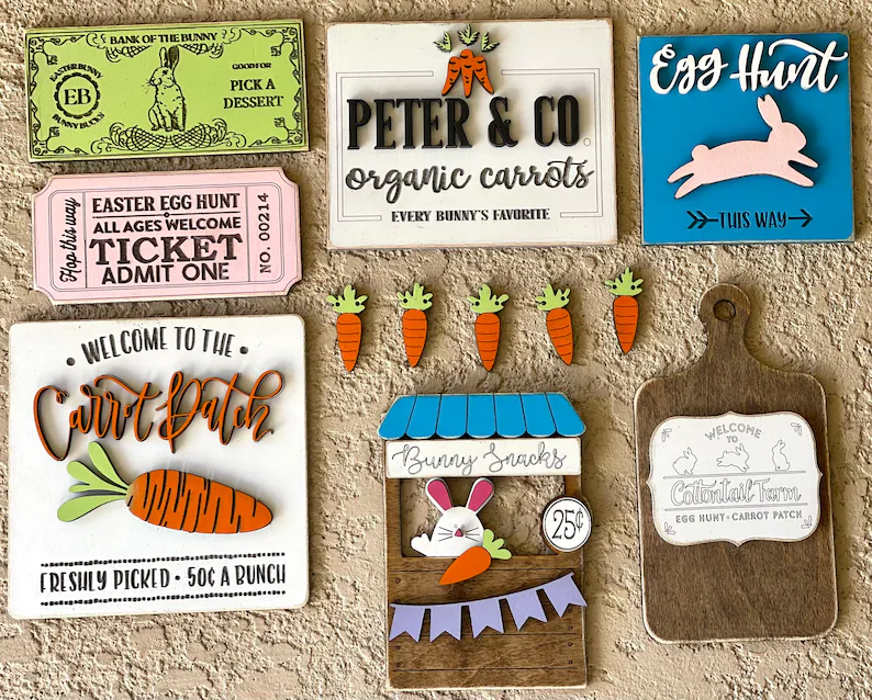 🐇Easter Bunny Tiered Tray Decor🐇, 3d mini sign