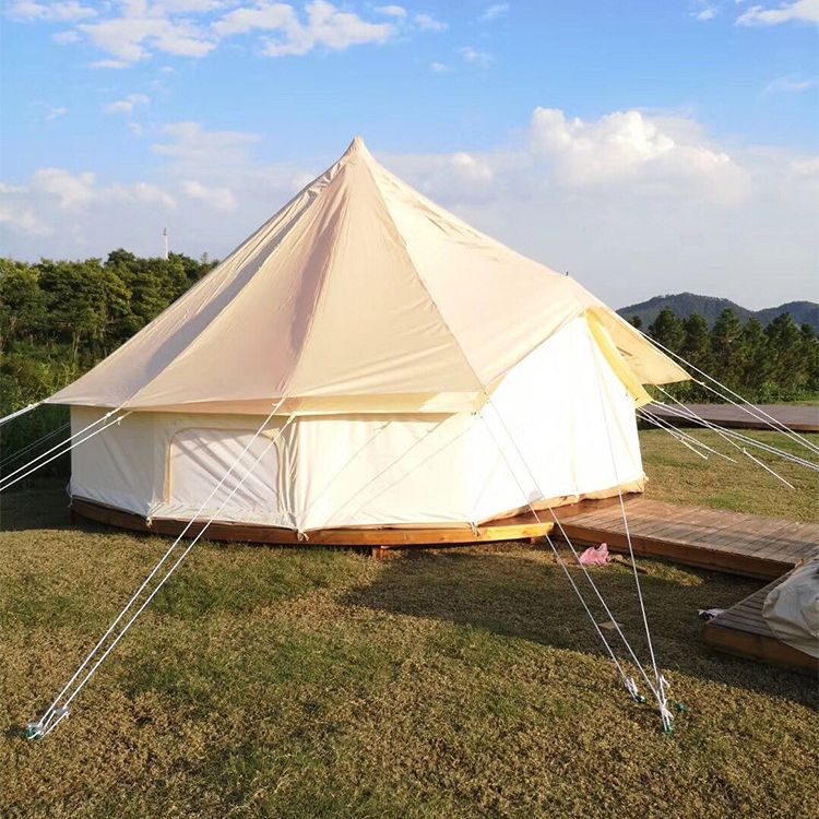 Outdoor Cotton Canvas Bell Tent for Family Travel Party and Hunting Camping Yurt Tent
