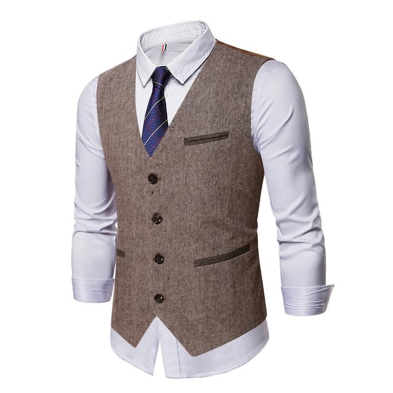 Wedding European Style Brand Men's brown vest