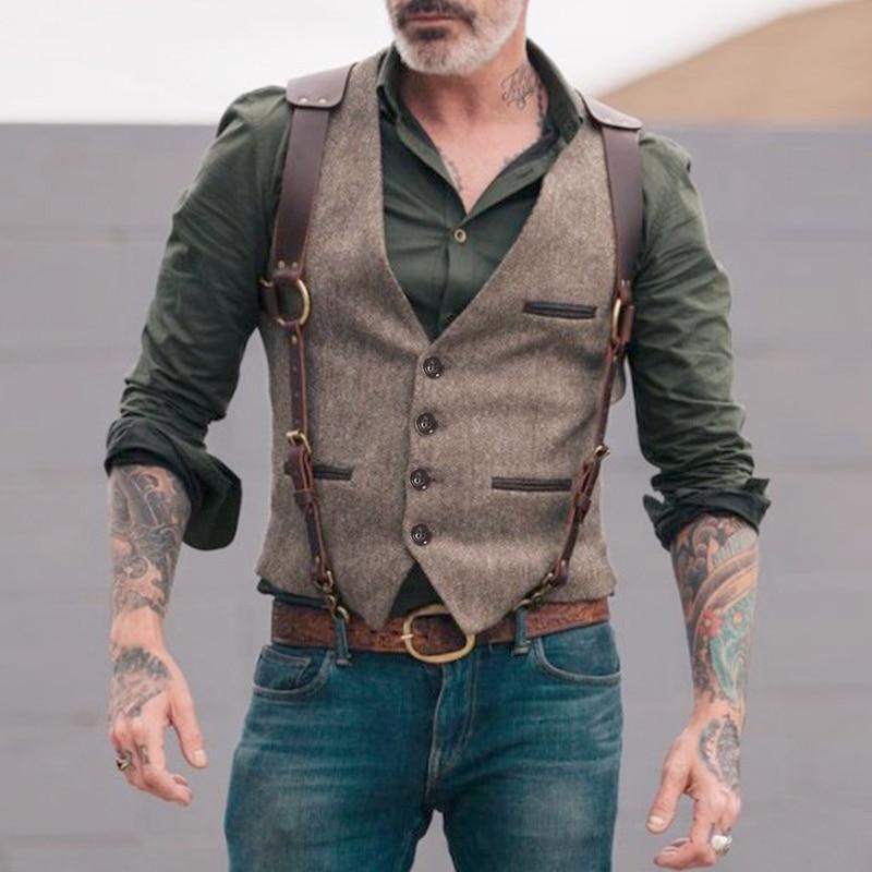 Wedding European Style Brand Men's brown vest