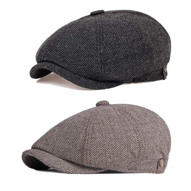 Vintage Herringbone Octagon Cap