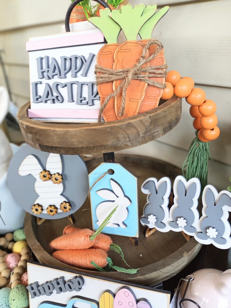 🐇Easter Tiered Tray Decor-easter bunny, rabbit-3d mini sign
