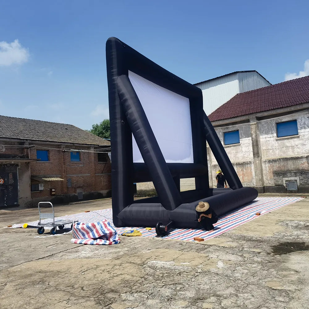 Party time large profesional inflatable movie screen drive in cinema projector screens for outdoor beach