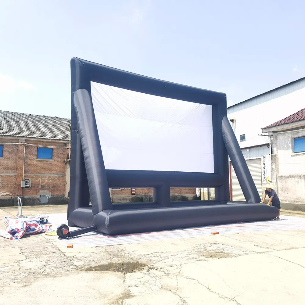 Party time large profesional inflatable movie screen drive in cinema projector screens for outdoor beach