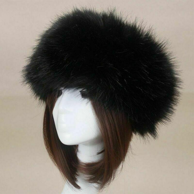 Women's Winter Russian Fluffy Faux Fur Headband Hat