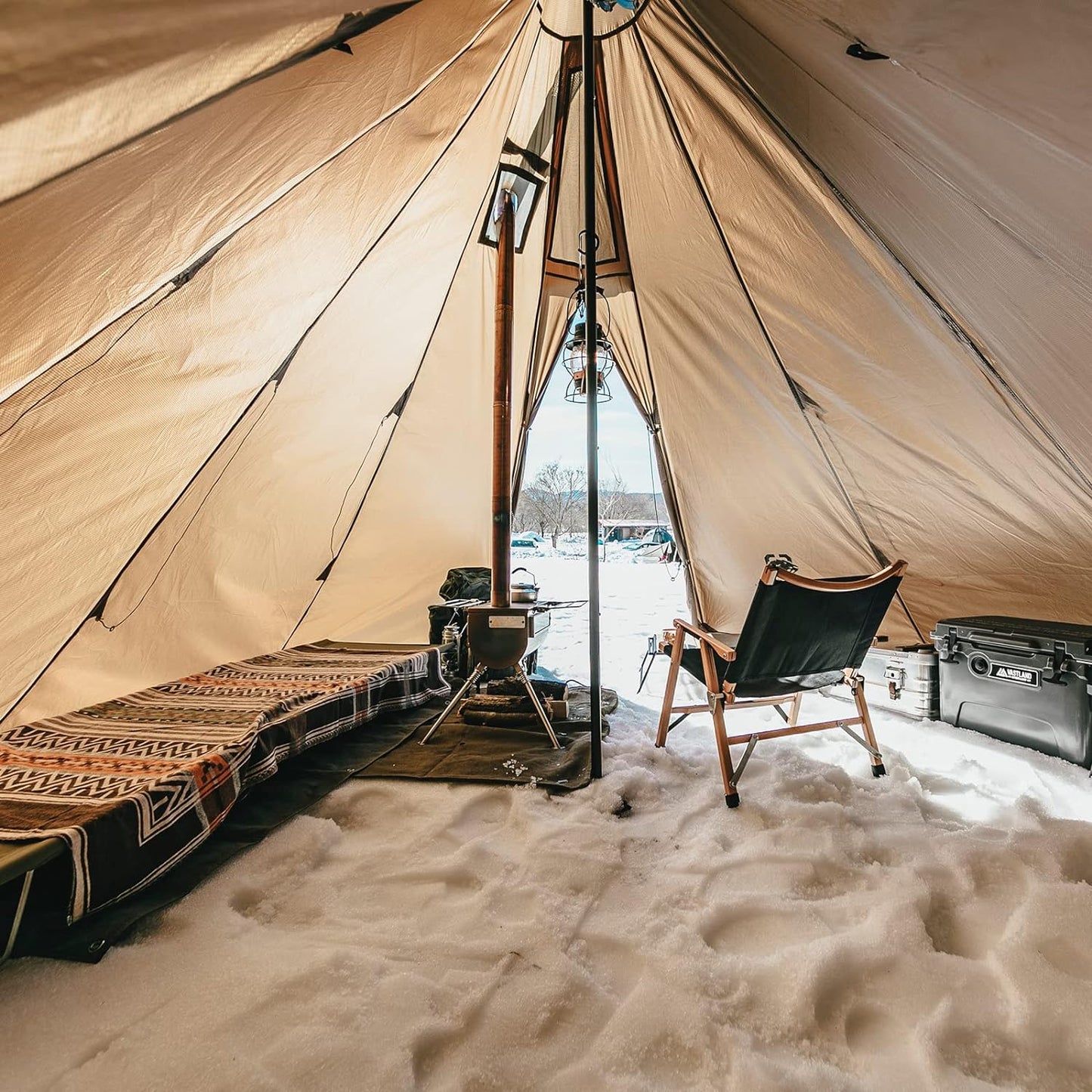 4 Season Tipi Tent for Family Camping Hunting Fishing Waterproof Wind-Proof