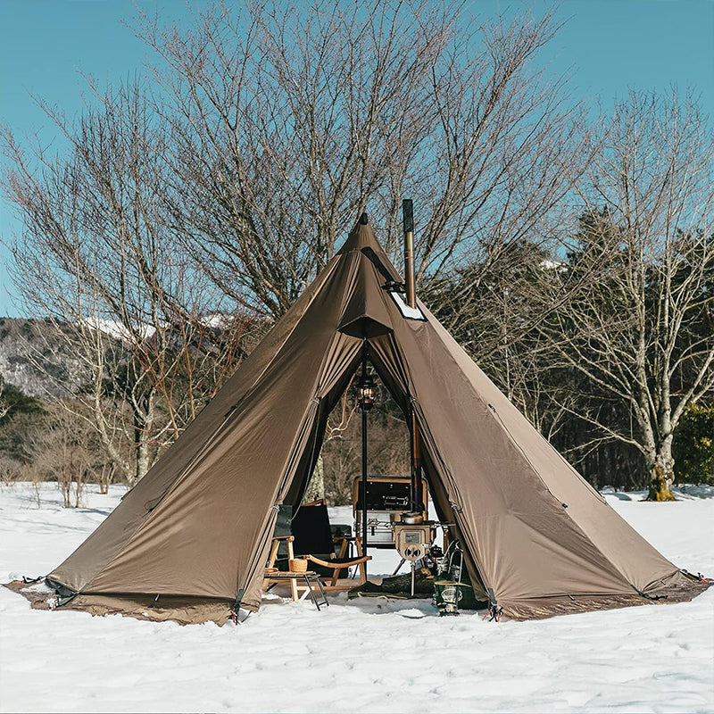 4 Season Tipi Tent for Family Camping Hunting Fishing Waterproof Wind-Proof