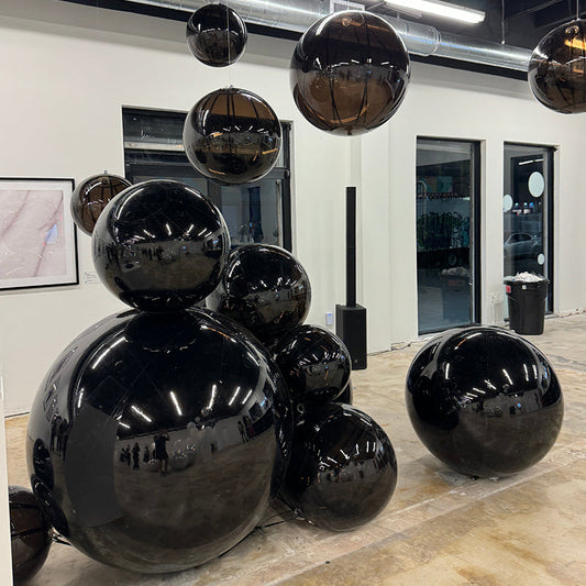 Black PVC Large Hanging Mirror Ball