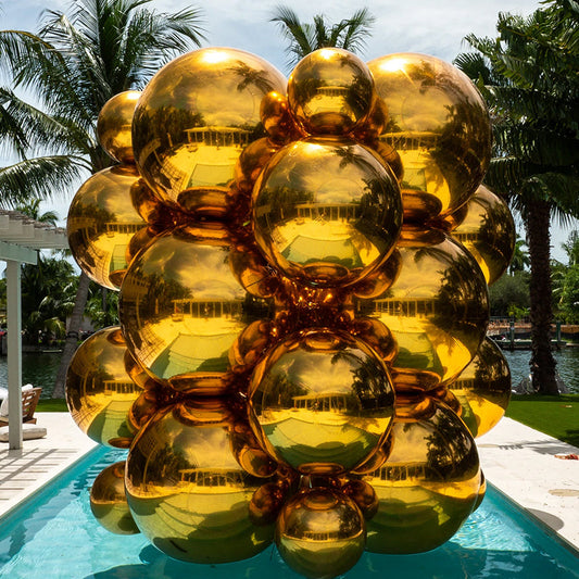 Yellow PVC Large Hanging Mirror Ball