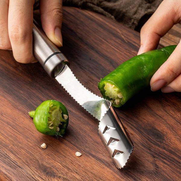 🔥Hot Sale - 50%OFF!!🔥Stainless Steel Chili Corer Peppers Seed Remover