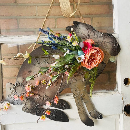 🐇Easter Bunny Wreath🐇 - Spring Wreath - Door Hanger with Embossed Pattern