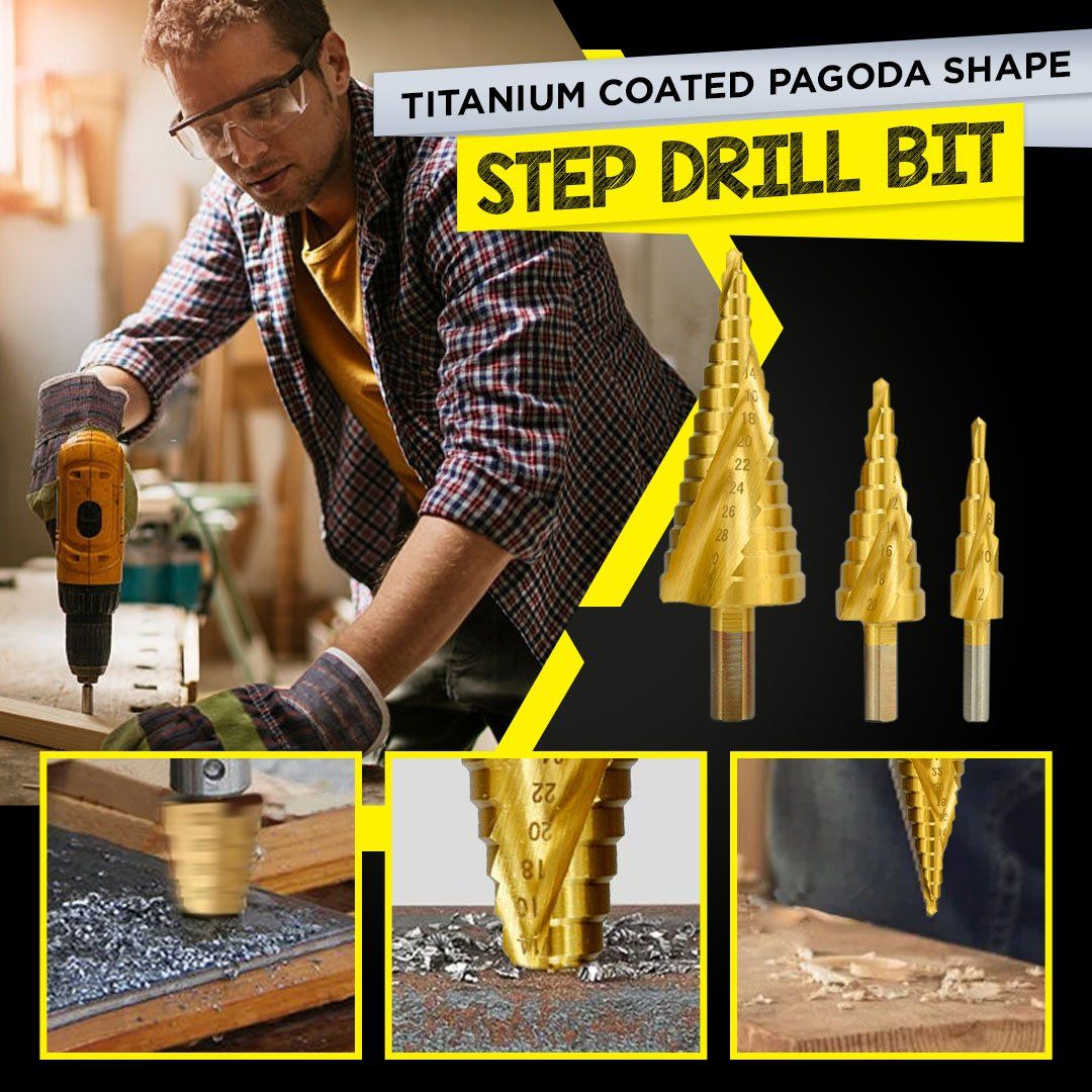 SHARPFEEL™ Titanium Coated Pagoda Shape Step Drill Bit