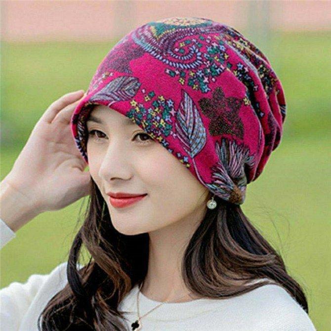 Vintage Multicolor Floral Printed Casual Knitted Hat