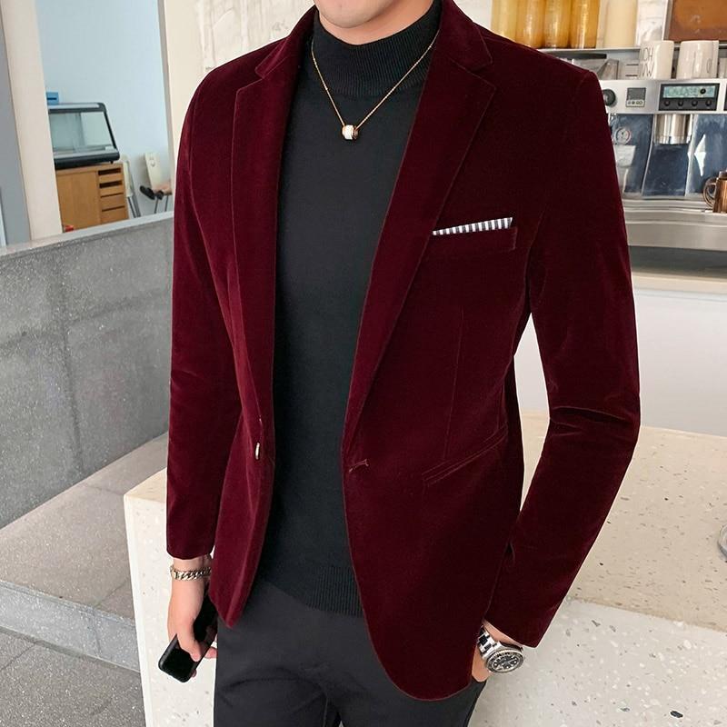 Velvet fashion casual business suit jacket
