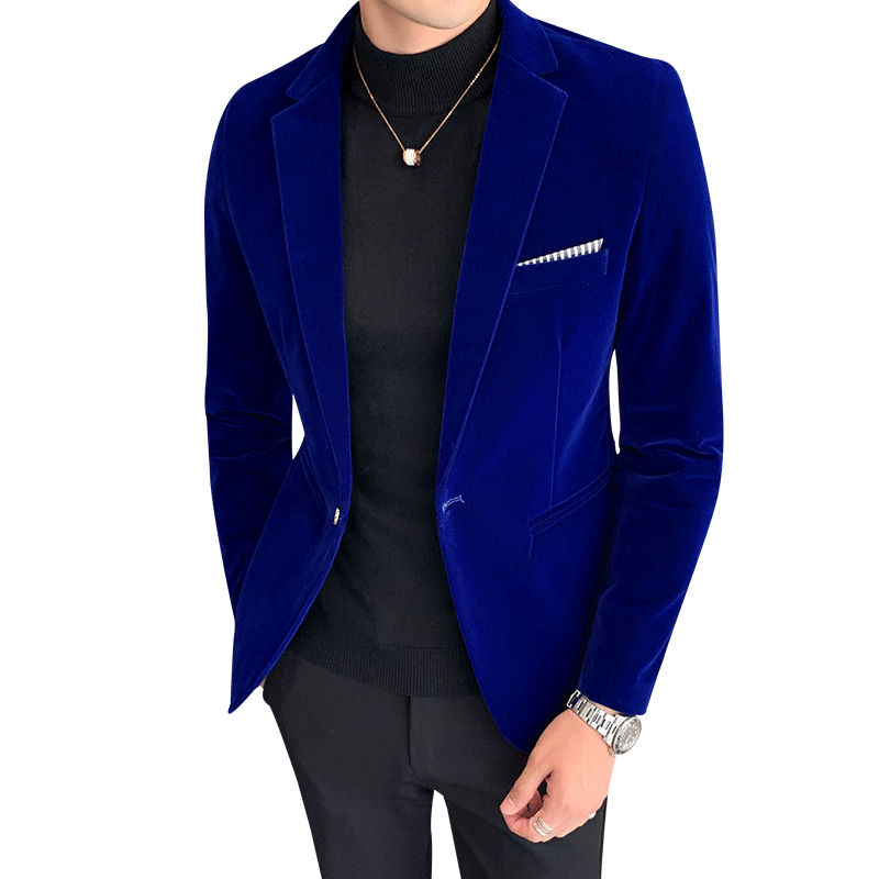 Velvet fashion casual business suit jacket