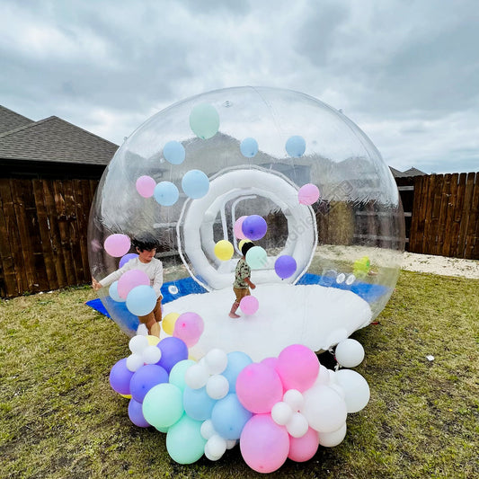 Inflatable bubble camping tent with tunnel clear inflatable lawn tent inflatable bubble tent
