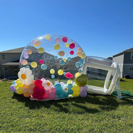 Outdorr inflatable bubble tent white single tunnel clear dome tent