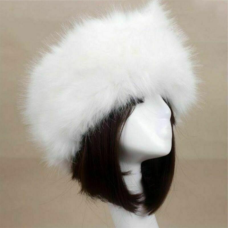 Women's Winter Russian Fluffy Faux Fur Headband Hat