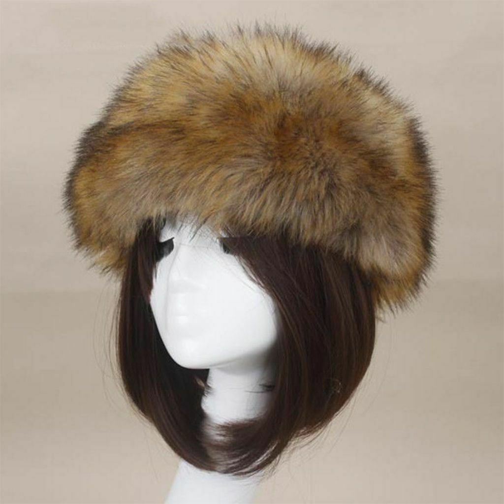 Women's Winter Russian Fluffy Faux Fur Headband Hat